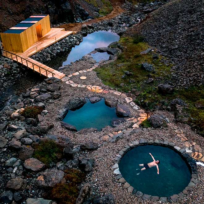 Hot Spring and Cool Glacier Langjökull